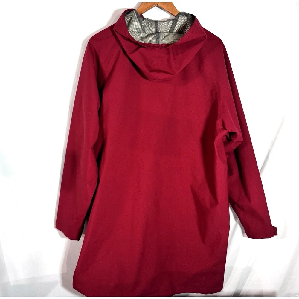 Lands' End Gore-Tex Squall Rain‎ Coat Men's L Hood Jacket Zipper Vintage Red